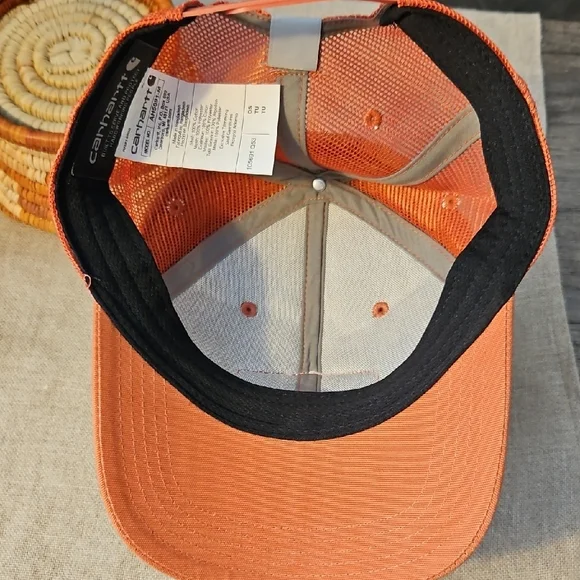 Carhartt Terracotta Orange Snapback Trucker Hat Mesh Back Hat - Picture 5 of 5